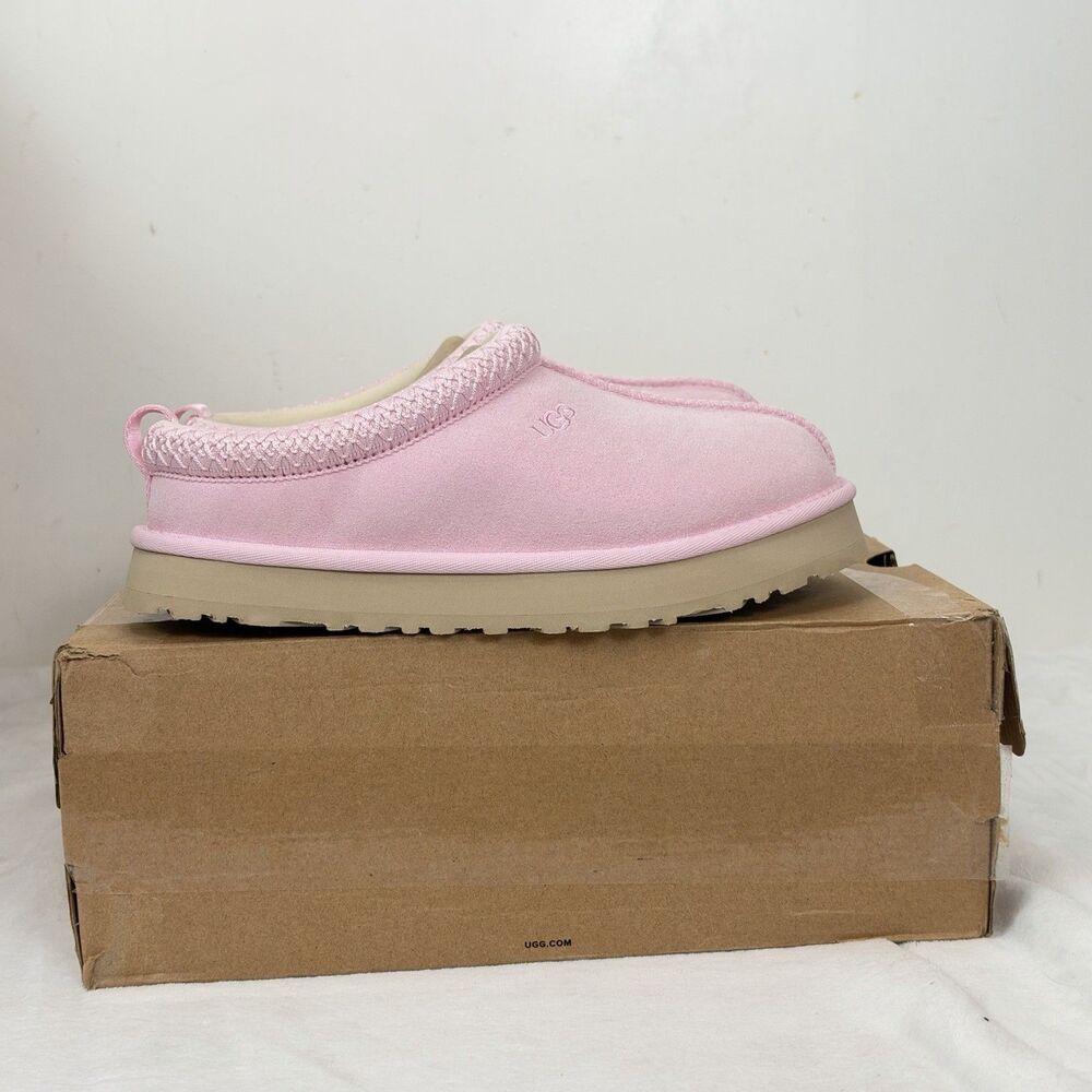 UGG Tazz Dazzle Ribbon Candy Pink Kids 5 Womens Size 7 Platform Slippers NIB